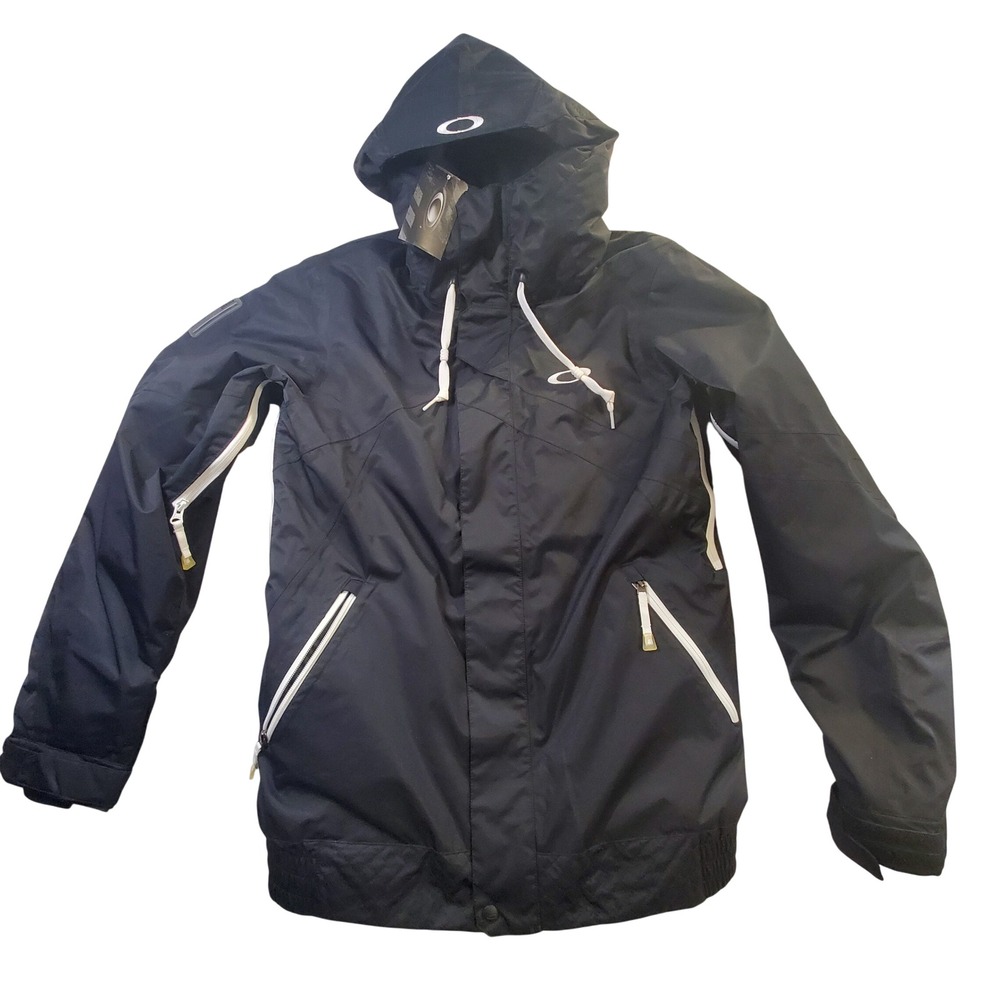NWT Oakley Ascertain Ski Snowboard Jacket Mens Small Jet Black RECCO Thinsulate